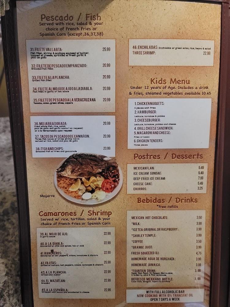 Vallarta Restaurant Menu image 2